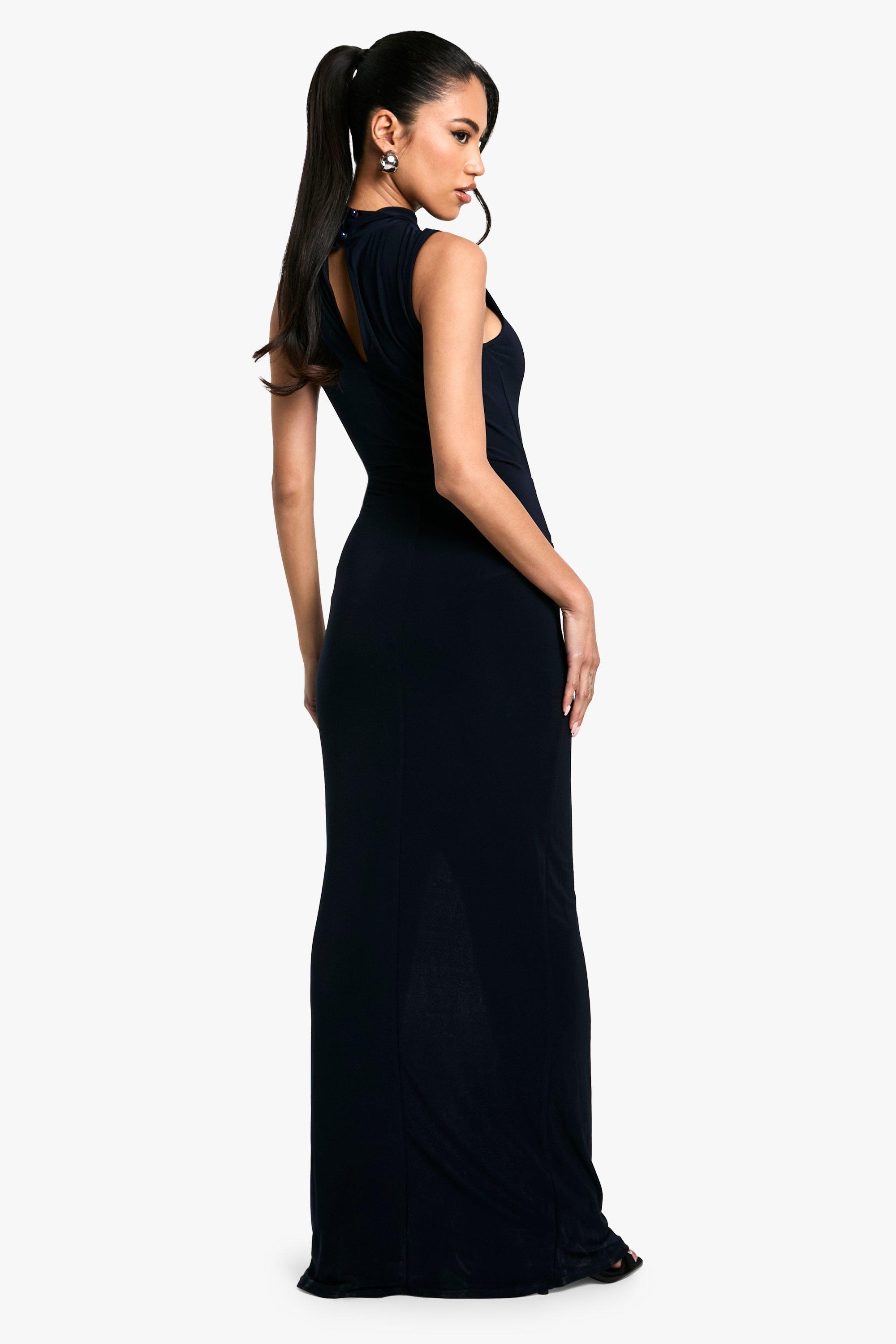 High neck sleeveless maxi dress best sale