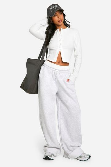 Petite Turn Up Hem Contrast Waistband Jogger grey