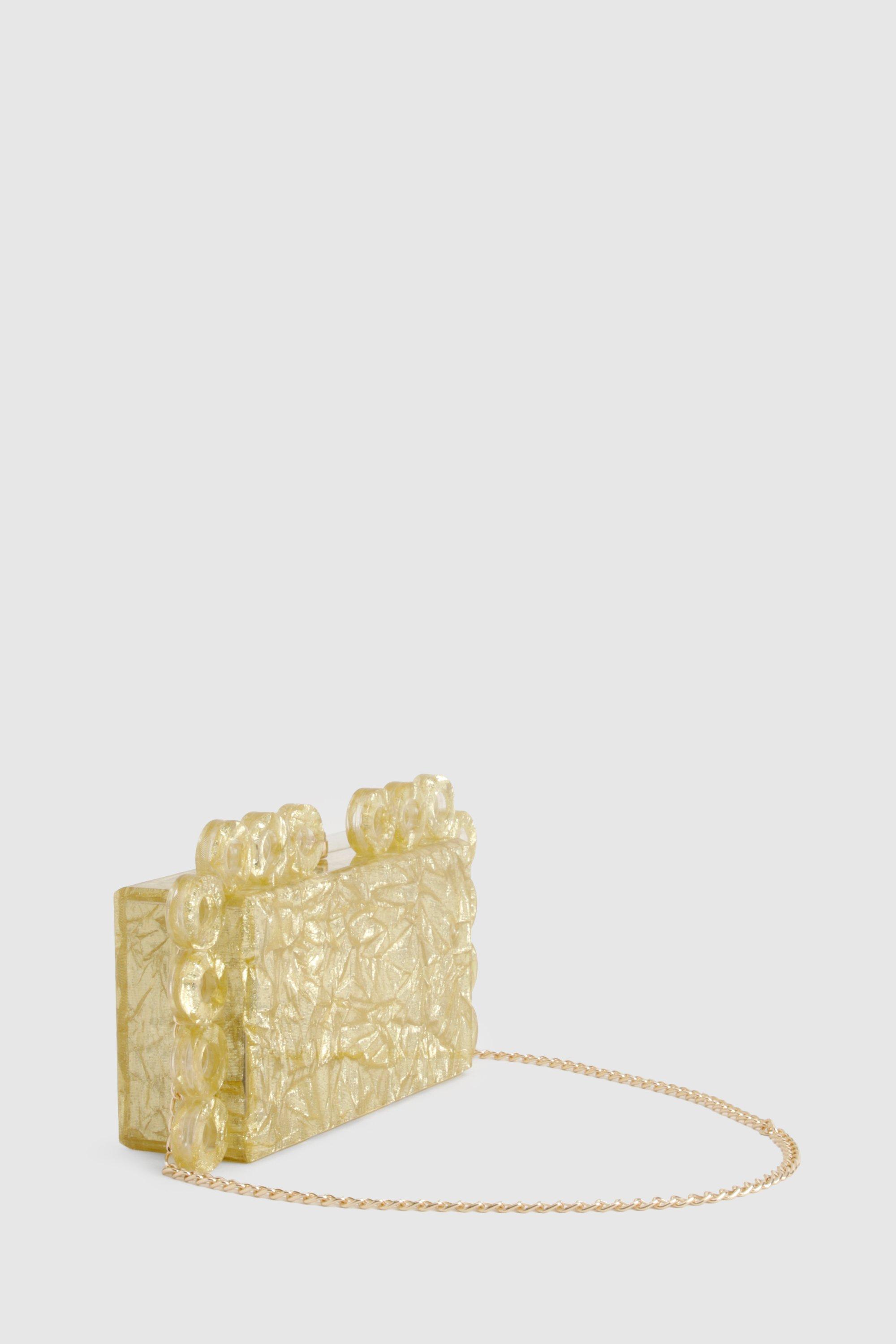 Gold shimmer clutch bag online