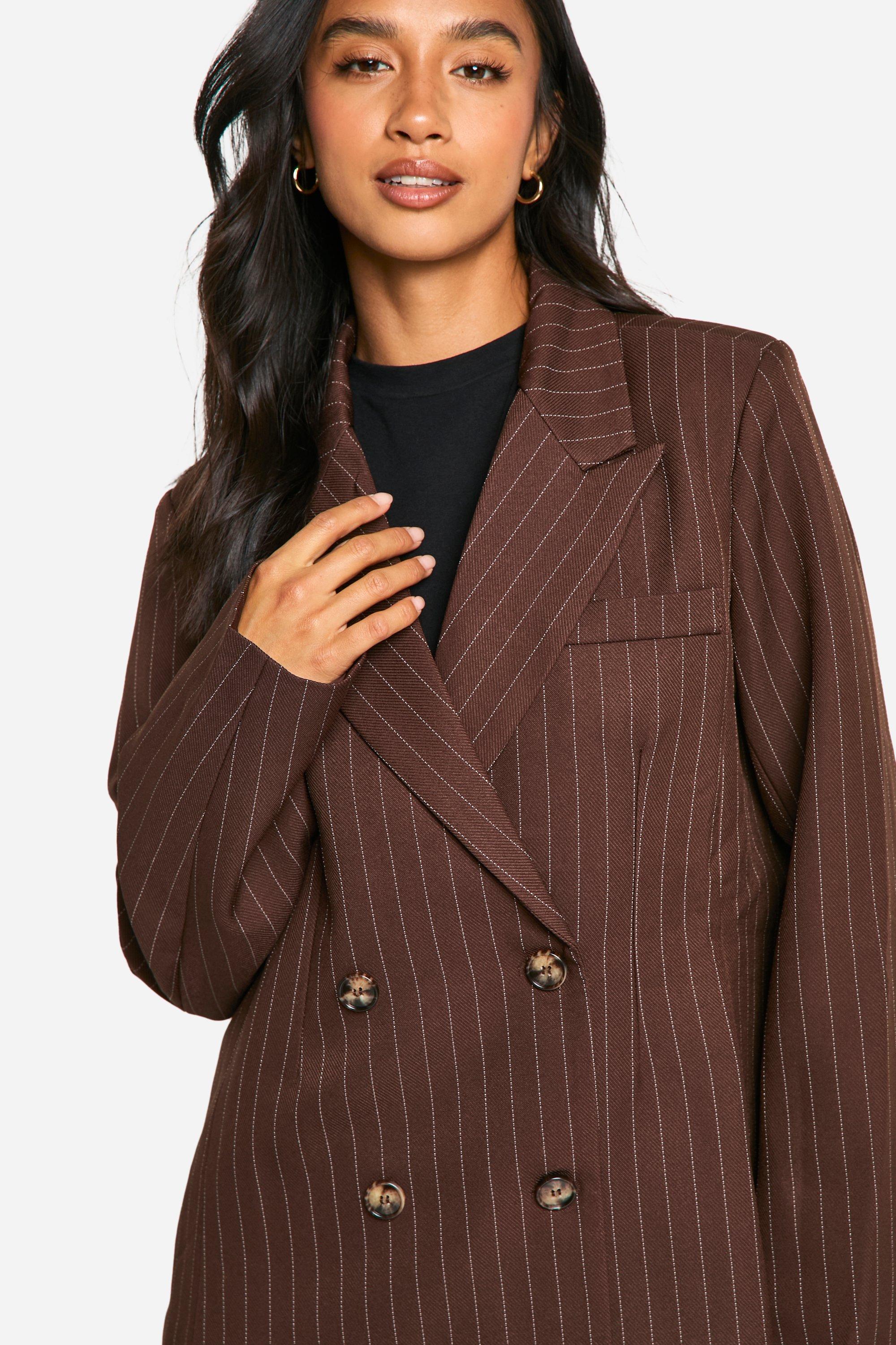Pinstripe double breasted blazer hot sale