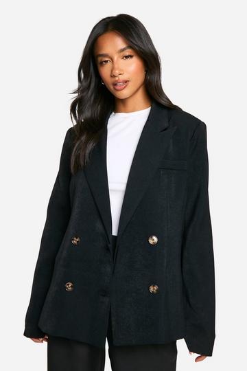 Black Petite Double Breasted Blazer