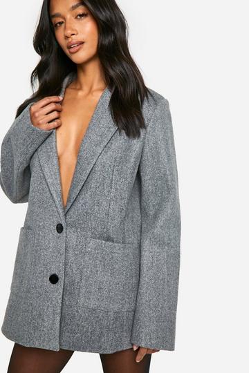 Petite Wool Look Blazer grey