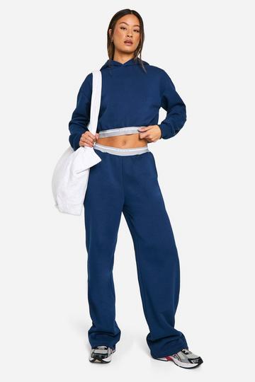 Tall Korte Trui En Joggingbroek Met Rechte Pijpen DSGN Gestreept Trainingspak navy