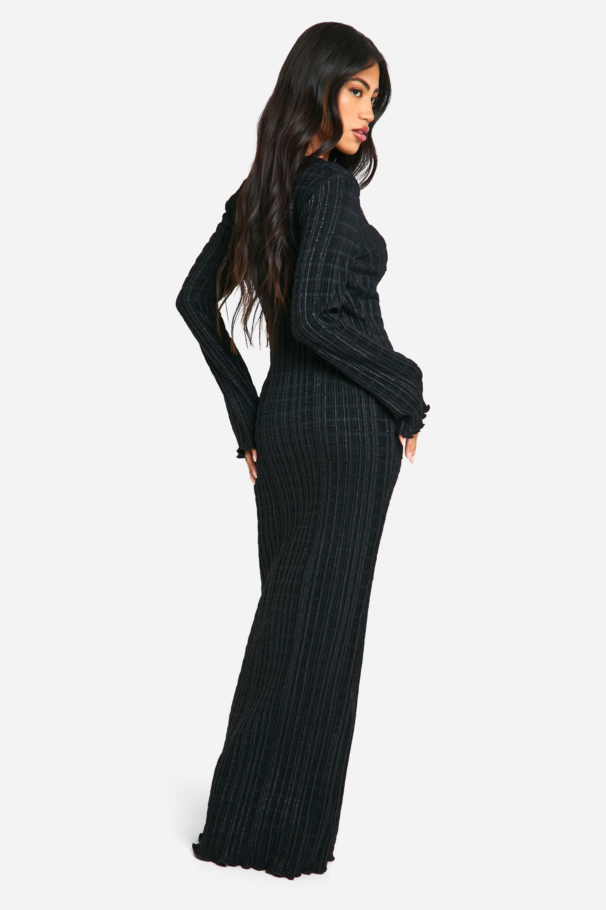 Black bell sleeve maxi dress sale