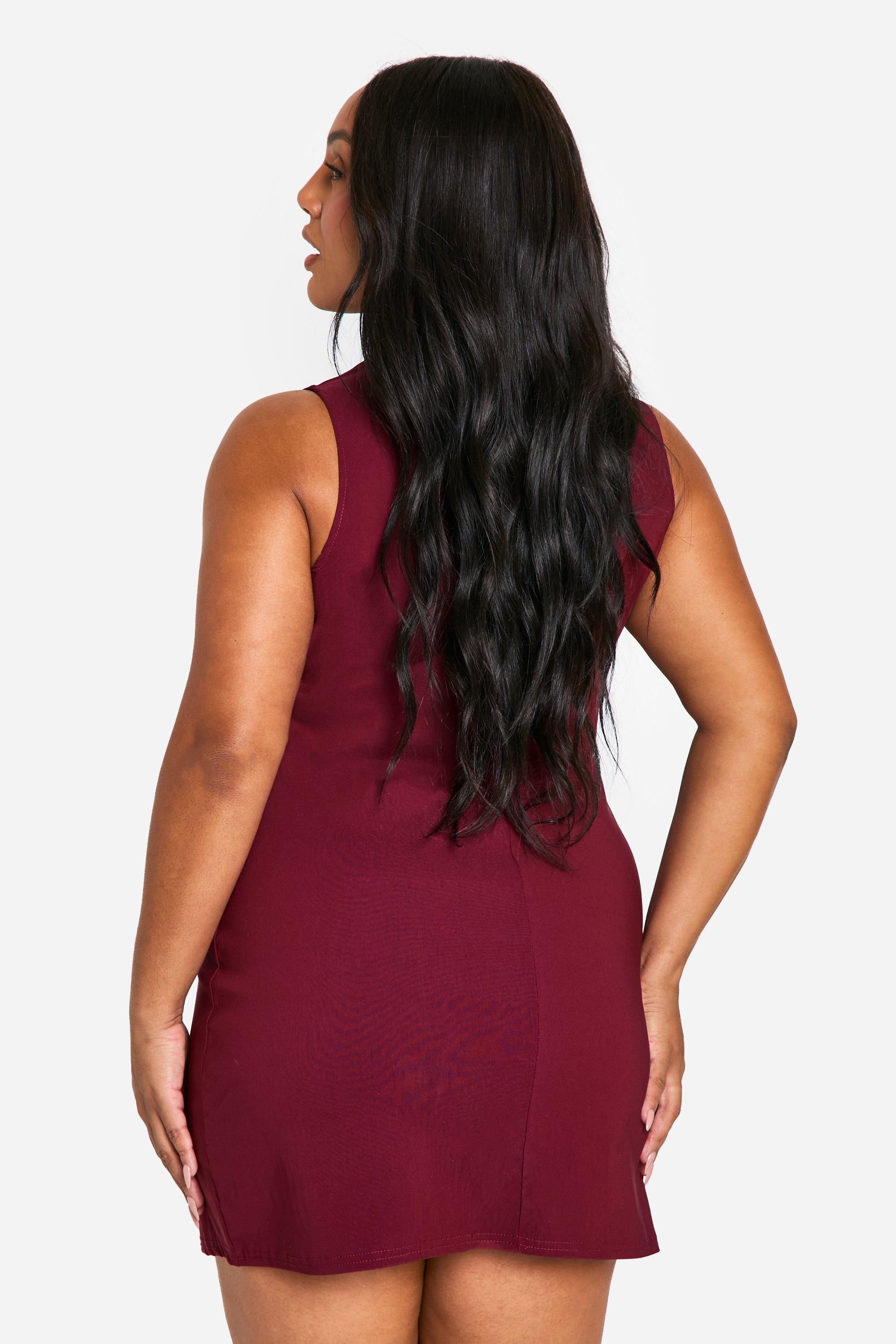 Plus Bengaline A Line Mini Dress boohoo FI