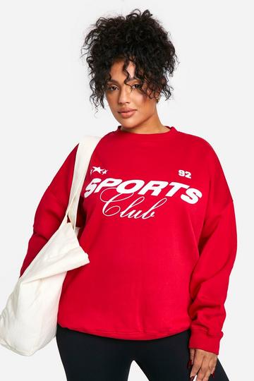 Red Plus Sports Club Oversized Sweatshirt