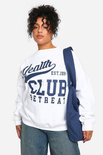 Plus Oversized Health Club Trui ecru