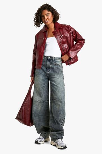 Tall Vintage Wash Jeans Met Ronde Pijpen vintage wash