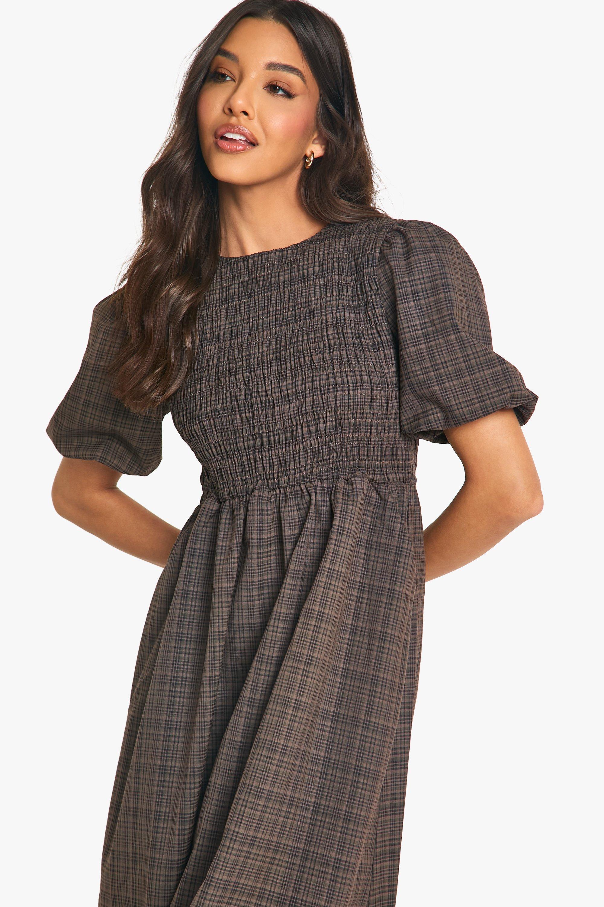 Boohoo shirred fashion dress