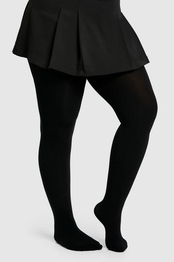 Plus 100 denier tummy control tights black