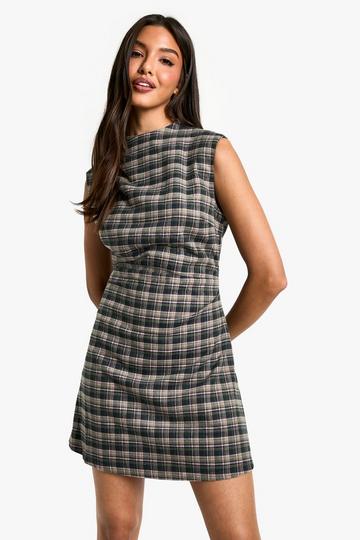 Check Tailored A-Line Mini Dress multi