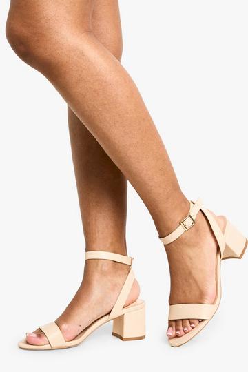 Low Block Barely There Heels nude