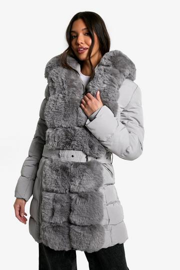 Premium Parka Jas Met Faux Fur Zoom grey