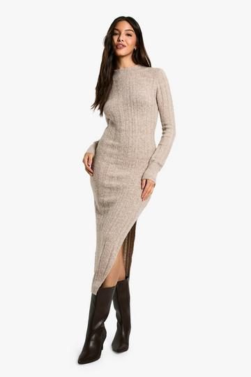 Marl Knitted Midaxi Dress stone