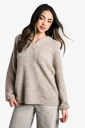 Polo Collar Jumper mocha