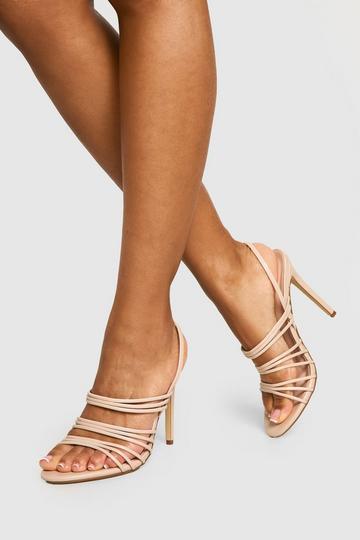 Nude Wide Fit Strappy Slingback Heels