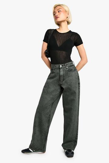 Gebleekte Zwarte Boyfriend Jeans vintage wash