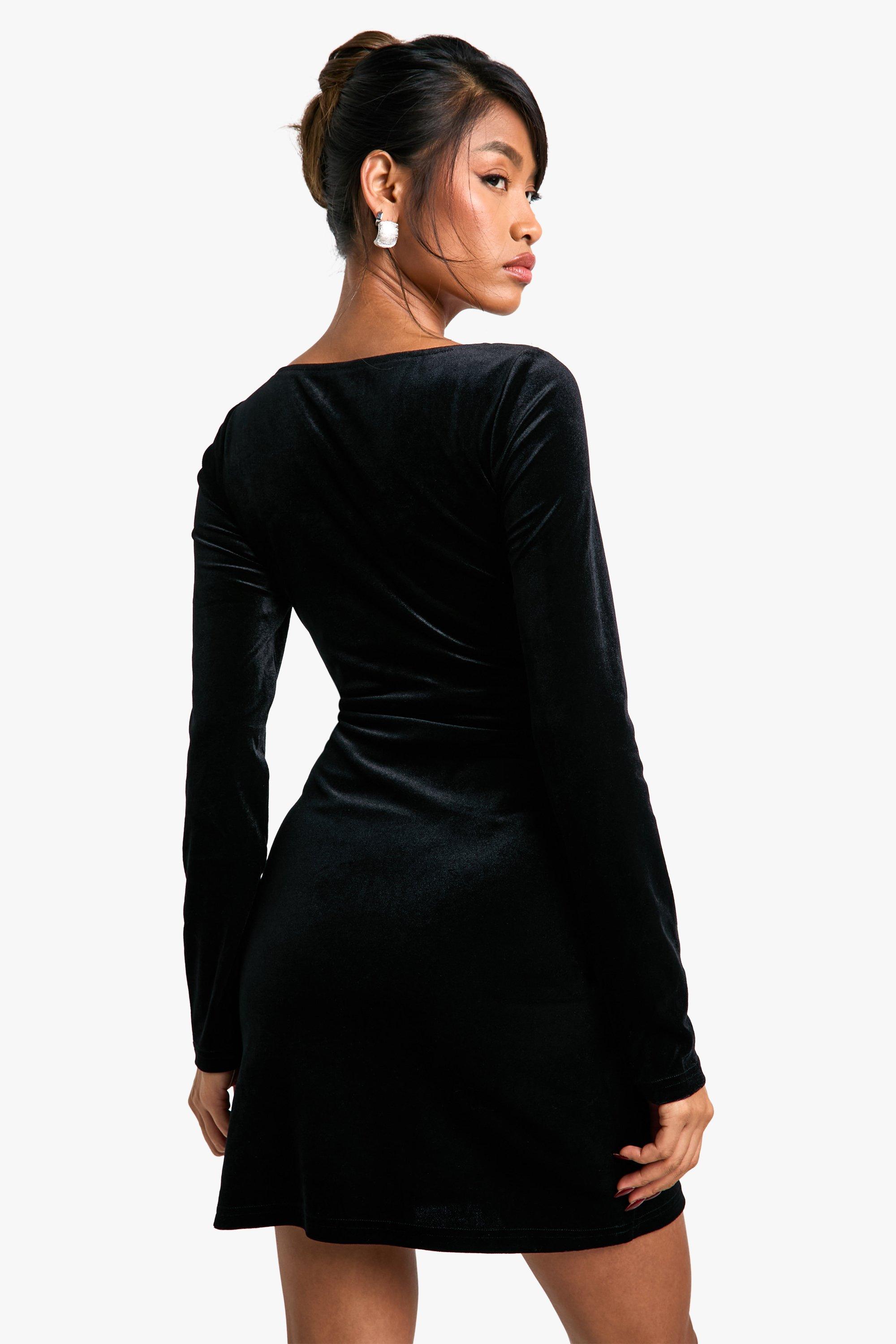Velvet pearl dress sales
