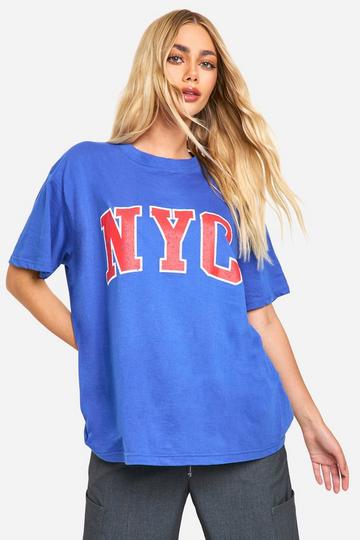 NYC oversized graphic T-Shirt true blue