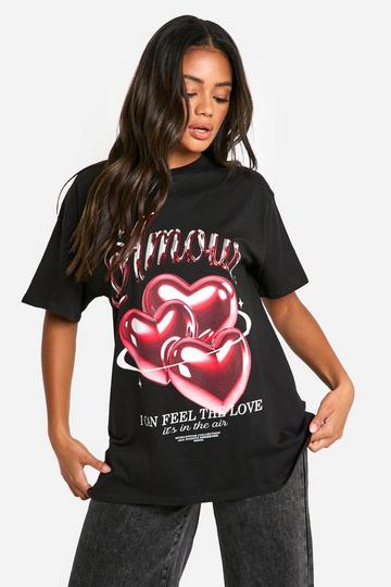 Amour graphic oversized T-Shirt black