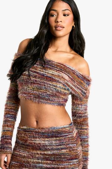 Tall Stripe Knit Bardot Top multi