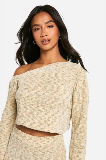 Petite Chenille Off Shoulder Jumper ash grey