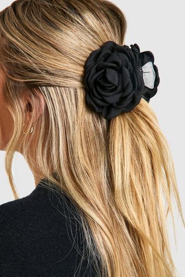 Rose Oversized Hair Clip black