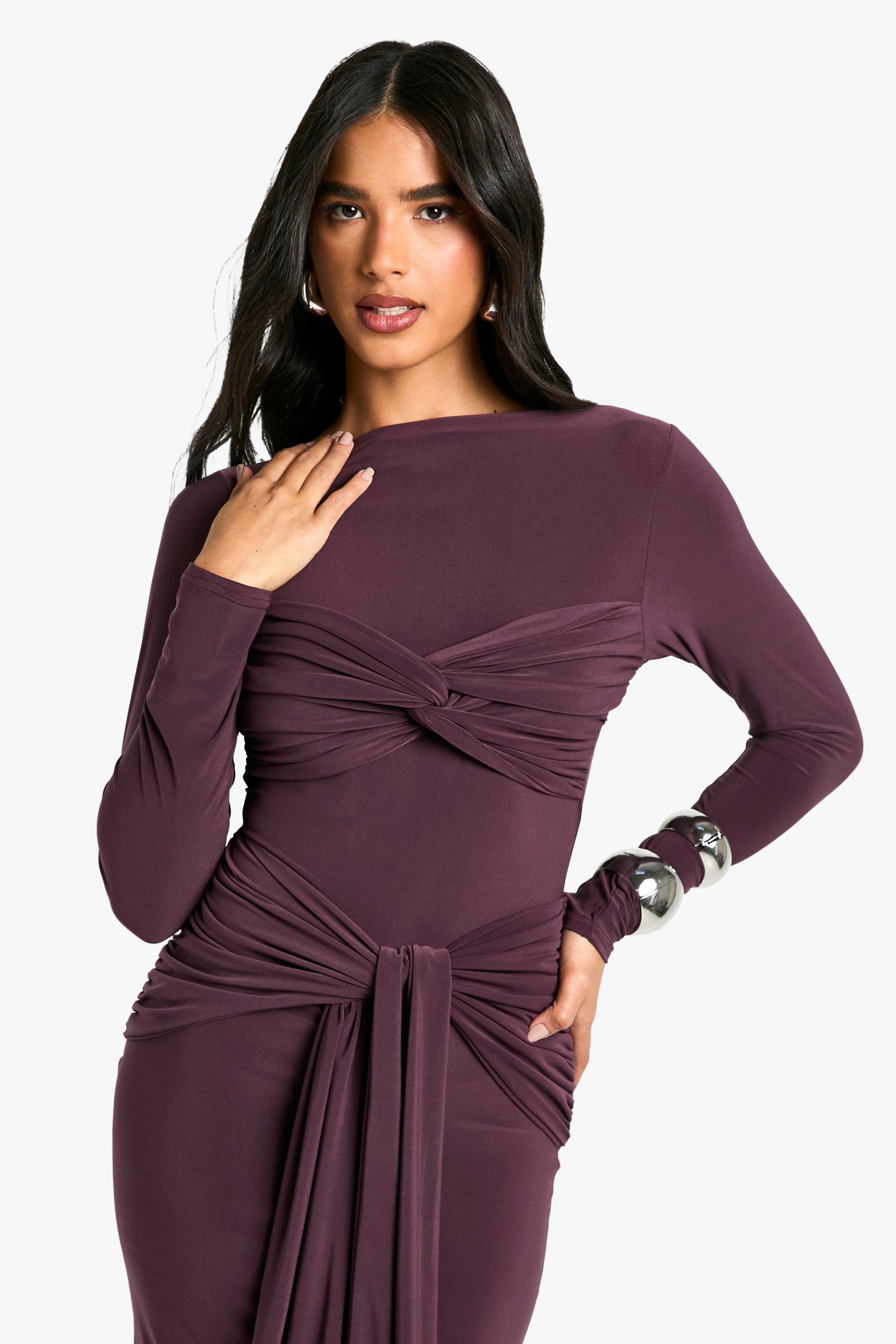Ruched Twist Detail Maxi Dress