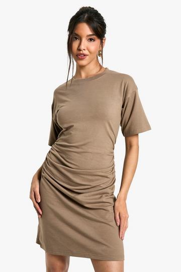 Geplooide Mini Jurk Met T-Shirt taupe