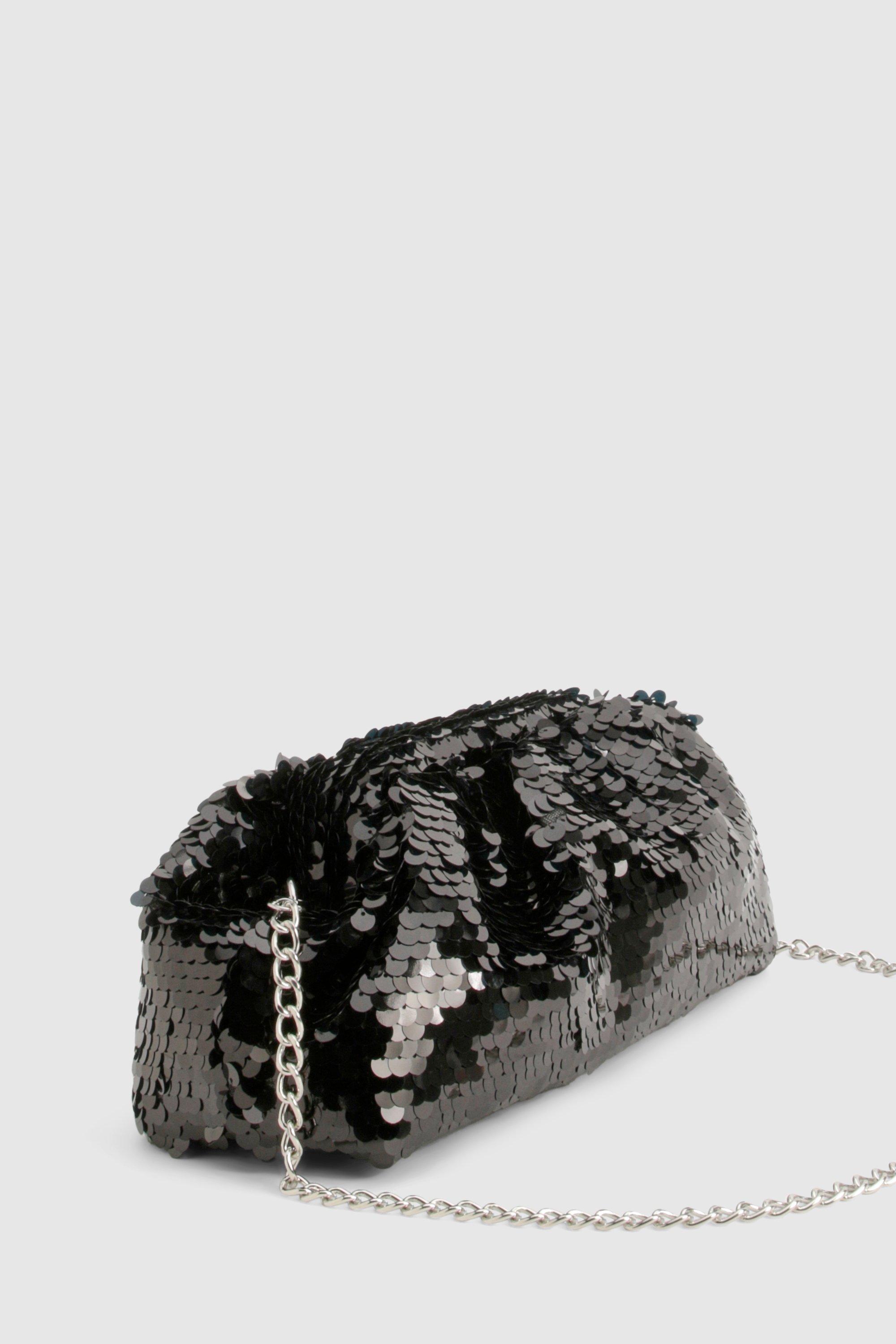 Sequin Slouchy Clutch Bag boohoo IE