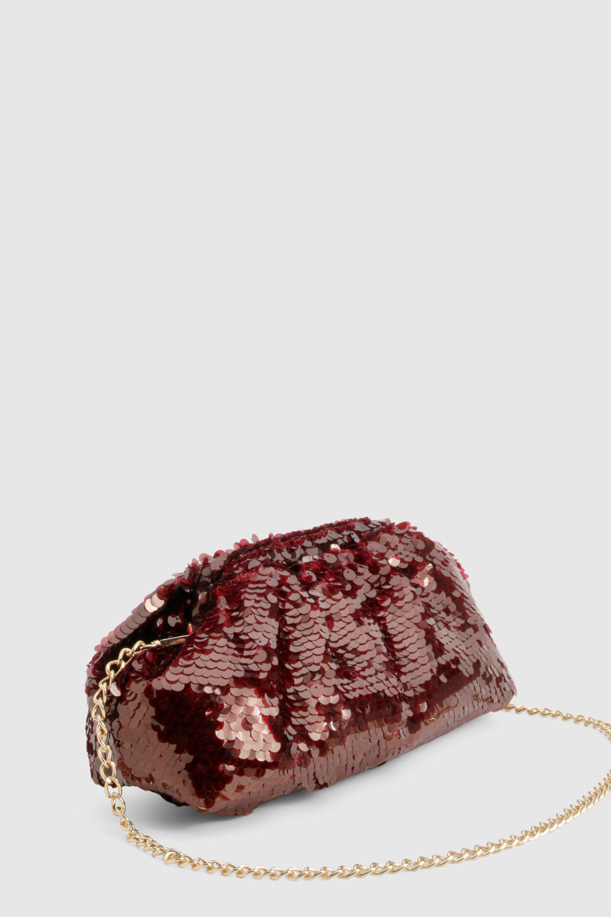 Sequin Slouchy Clutch Bag boohoo IE