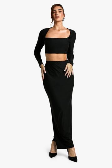 Zachte Maxi Rok black