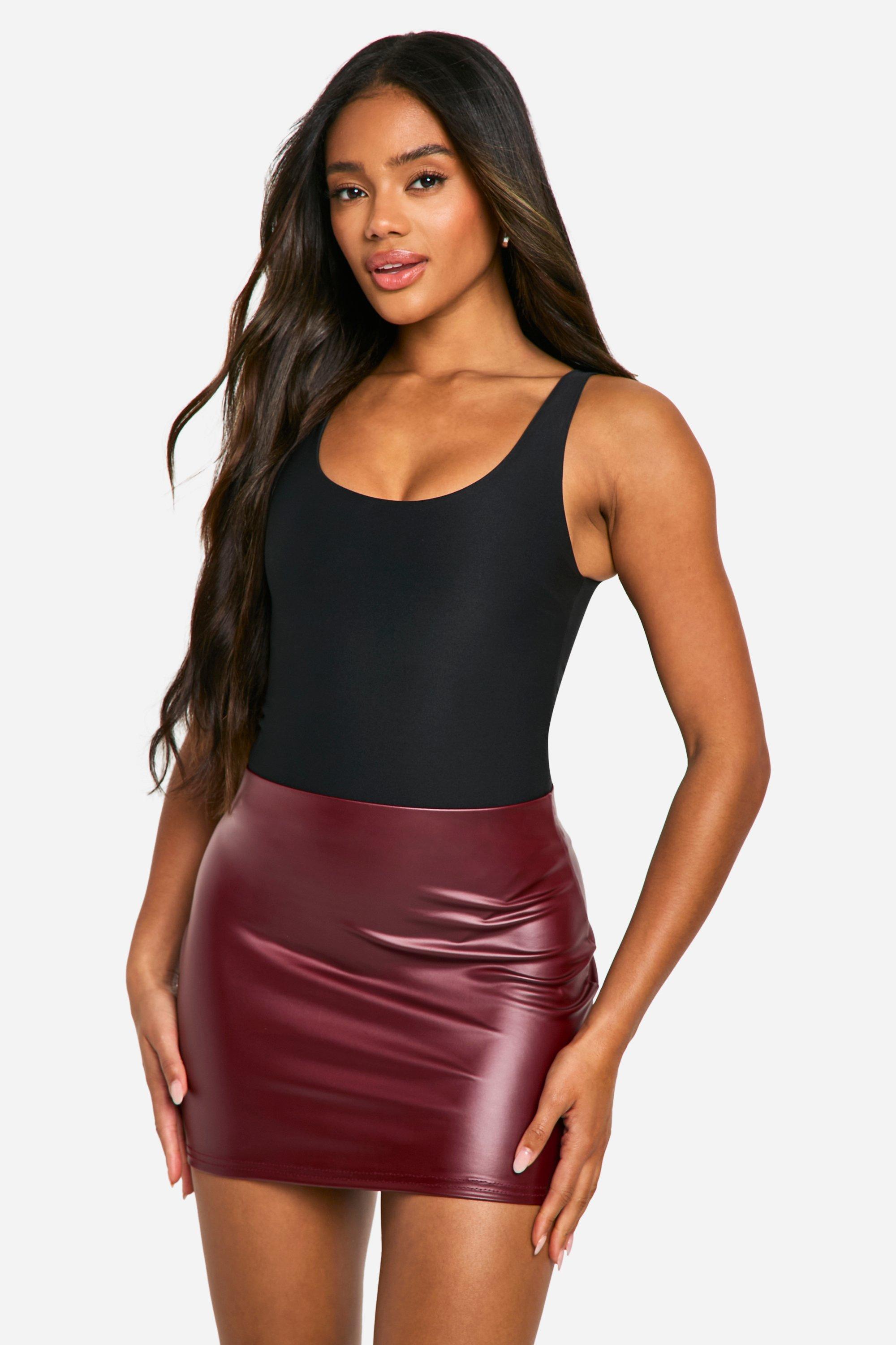 Vinyl A Line Skirt boohoo IE