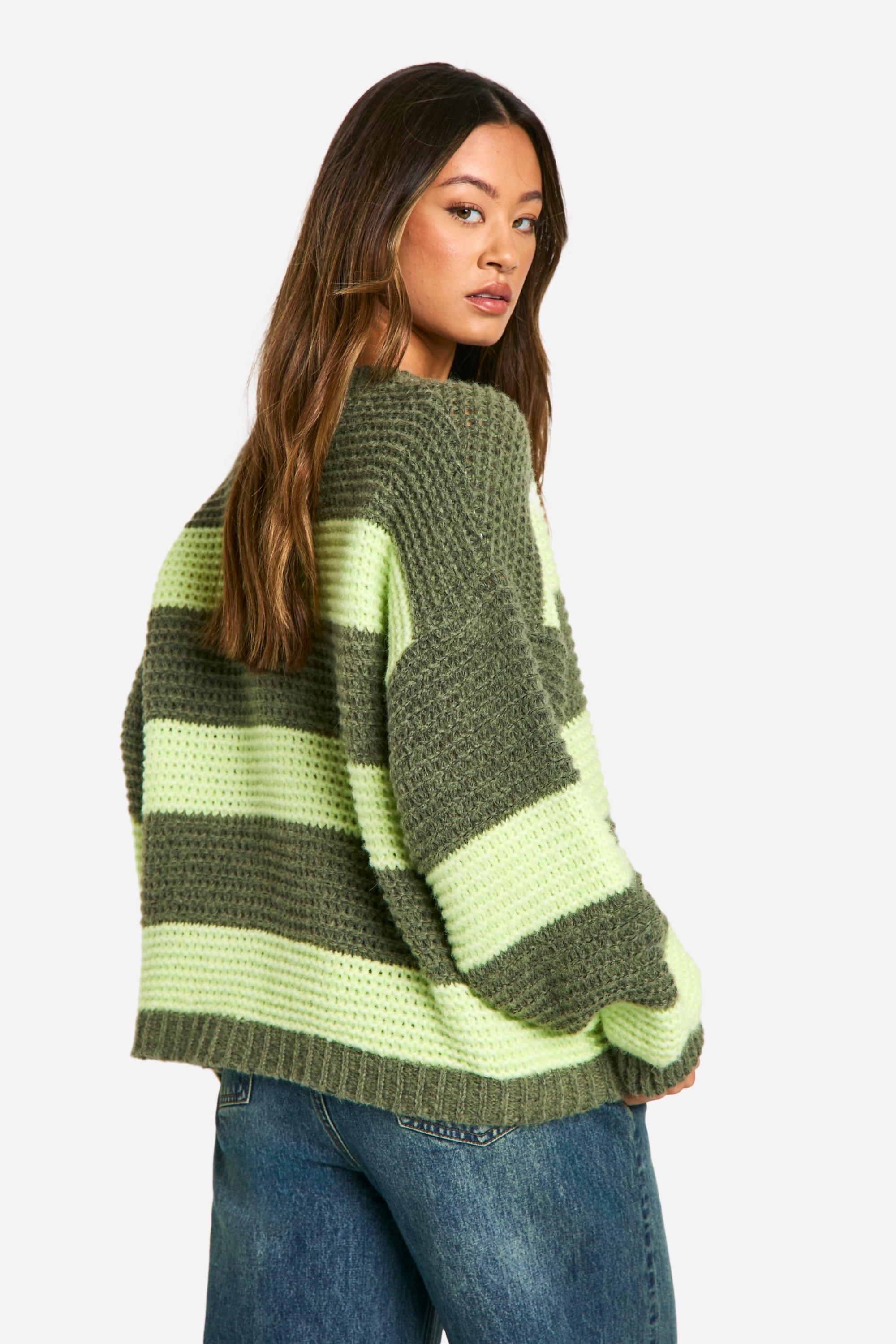 Striped Mohair Knit Sweater