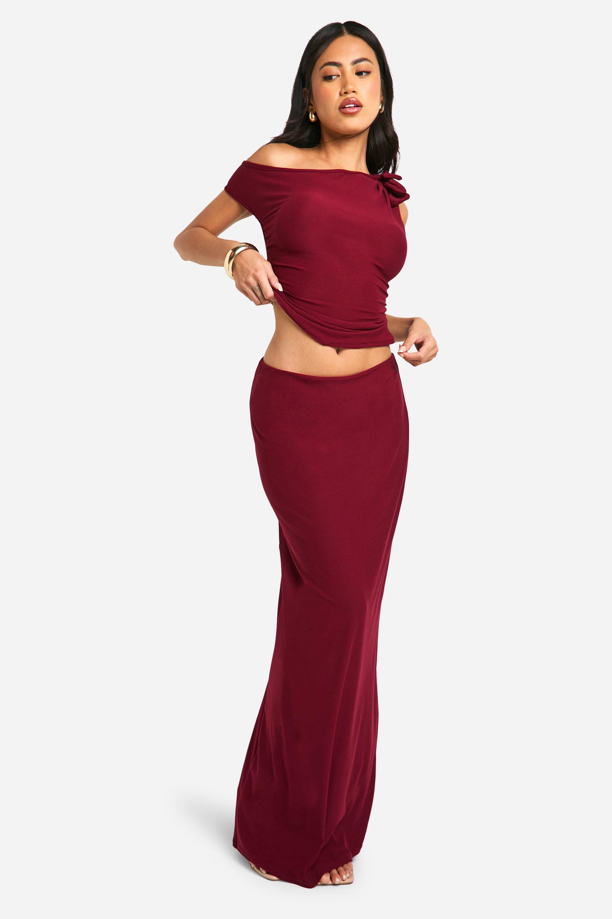Jupe longue taille basse au toucher doux boohoo FR