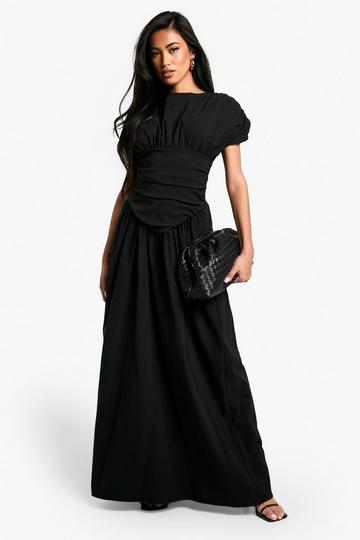 Bengaline Corset Maxi Dress black