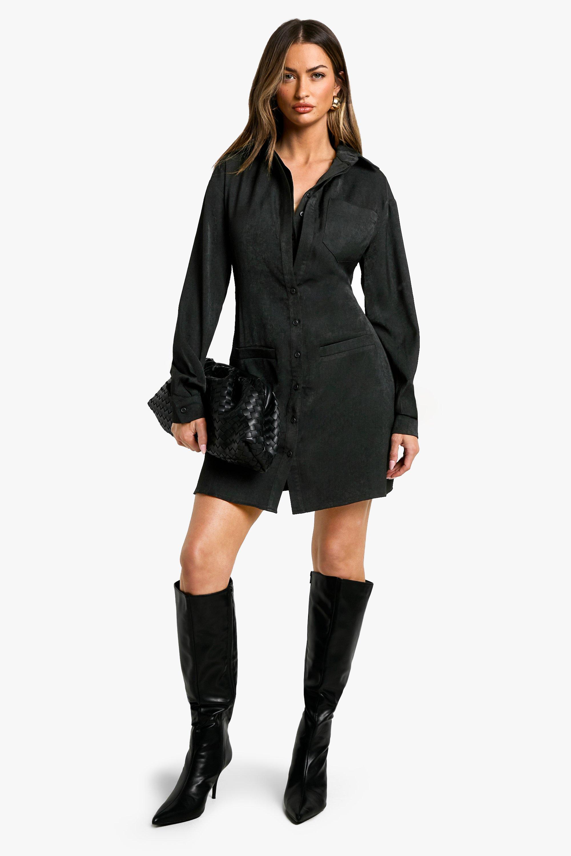 Robe chemise habillee a manches longues boohoo FR