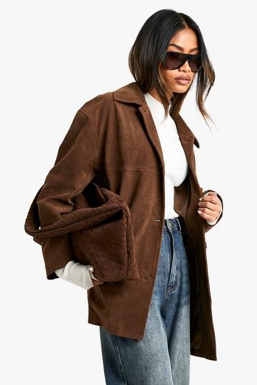 Suede Look Jacket chocolate