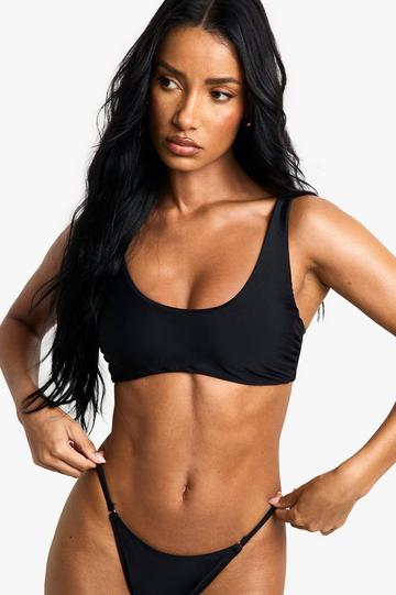 Badmode Essentials Bikini Top Met Lage Ronde Hals black