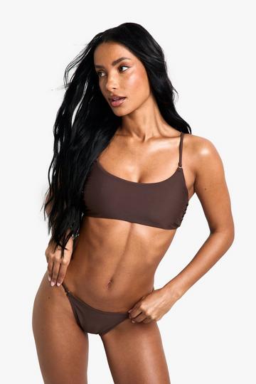 Badmode Essentials Korte Bikini Top chocolate