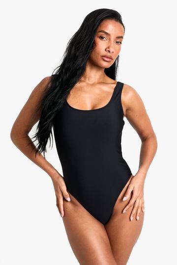 Swimwear Essentials Square Neck Tummy Control Swimsuit black