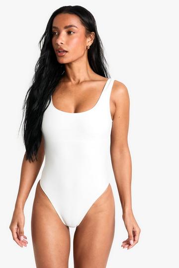 Swimwear Essentials Square Neck Tummy Control Swimsuit white