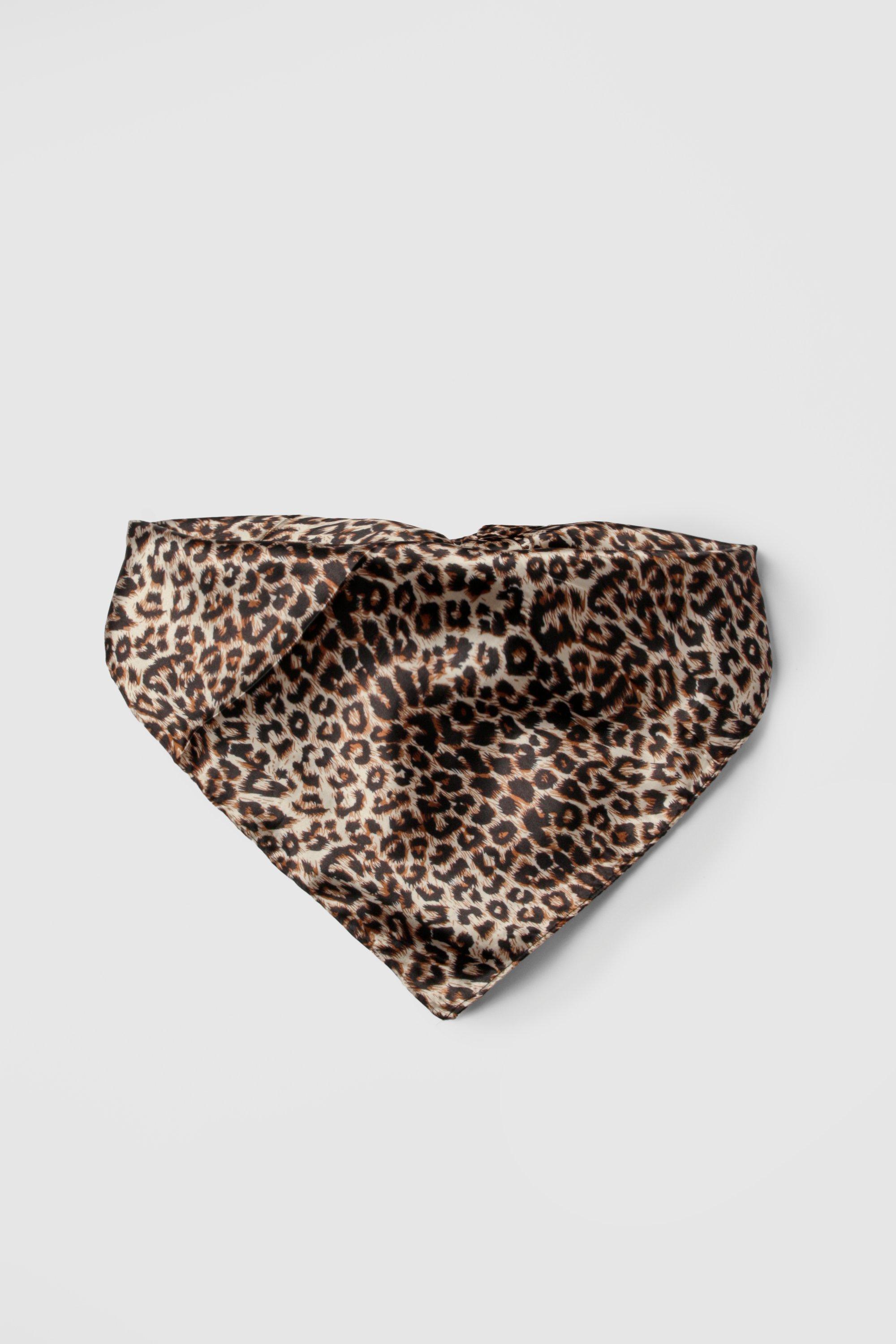 Leopard print satin head scarf store
