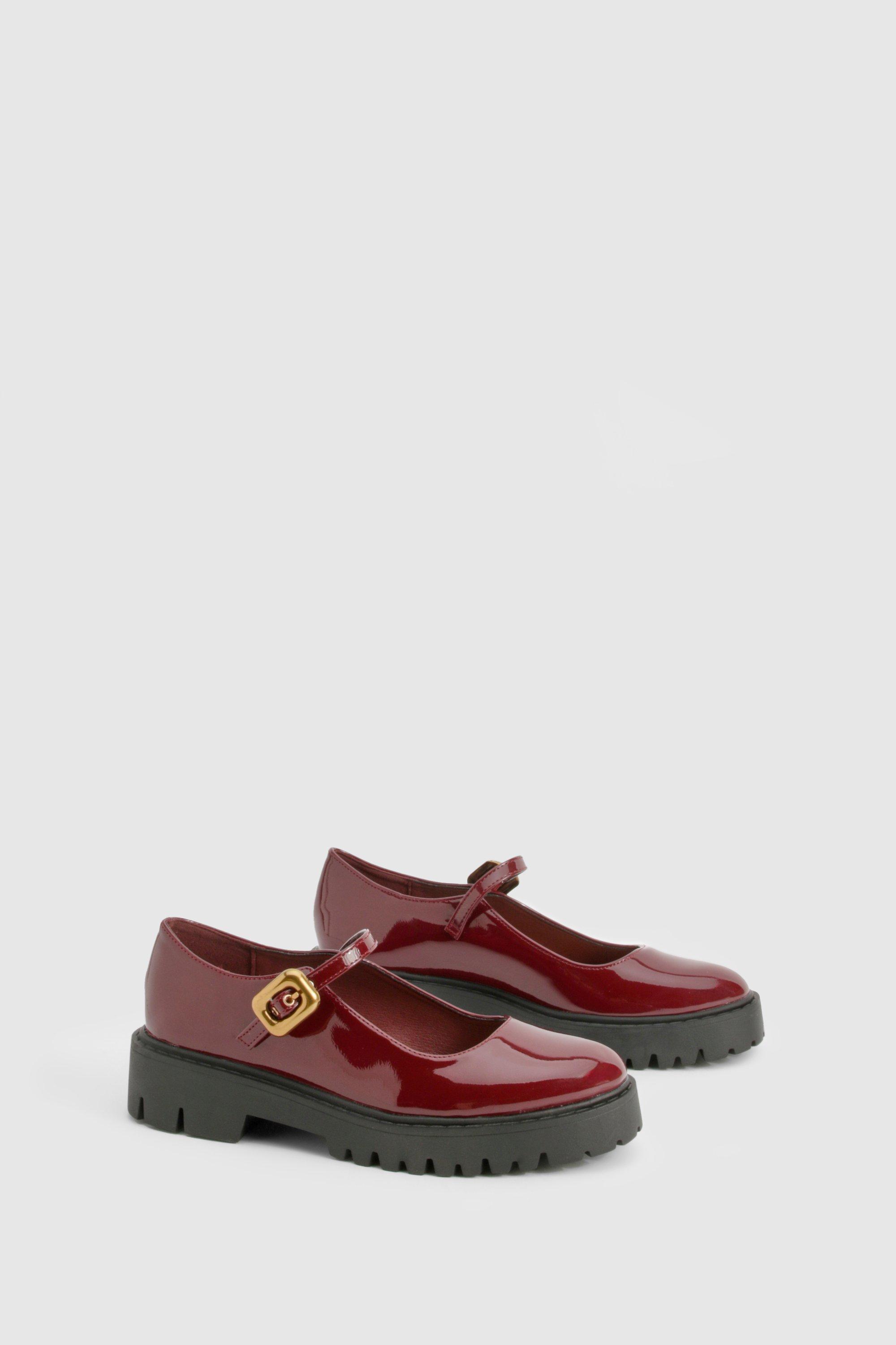 Burberry Red mary jane shoes factory