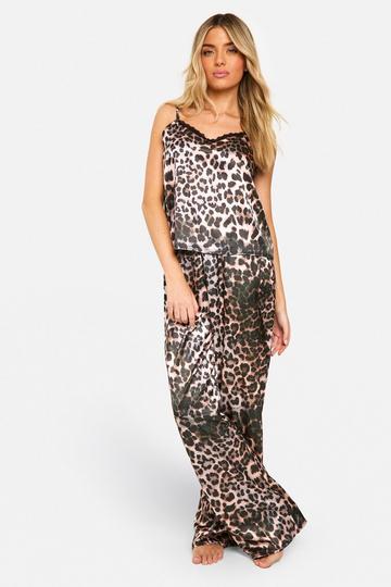 Leopard Print Cami & Trouser Pyjama Set leopard