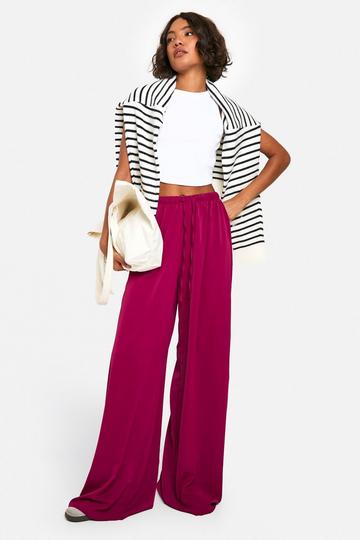 Tall Woven Wide Leg Trouser plum