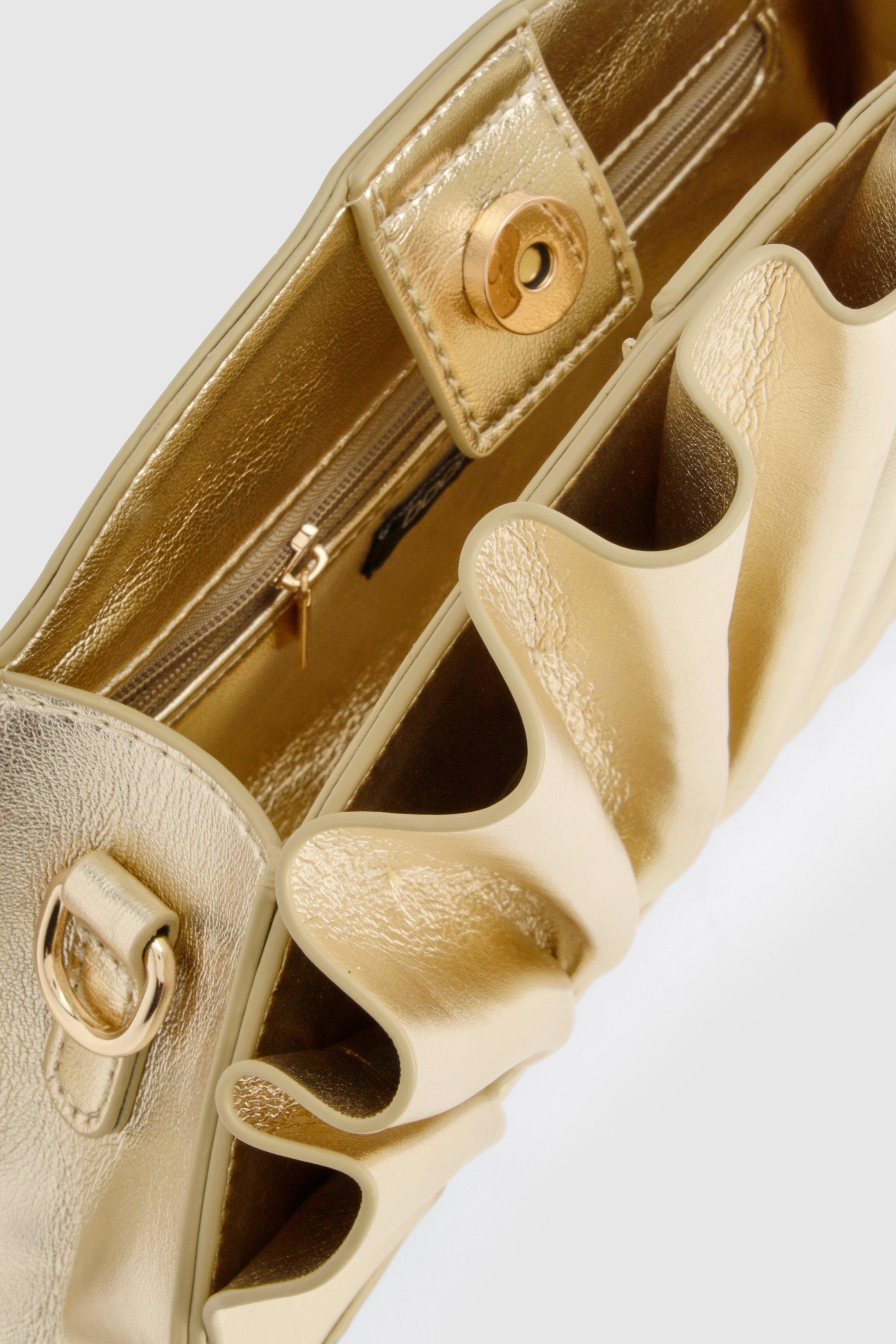 Boohoo gold bag hotsell