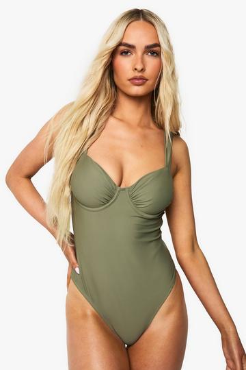 Badmode Essentials Balconette Badpak Met Vollere Cups khaki