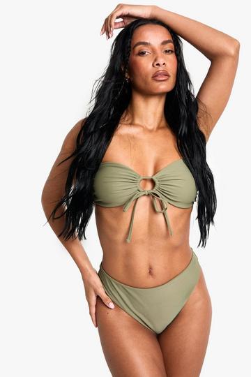 Badmode Essentials Bikini Broekje Met Hoge Taille khaki