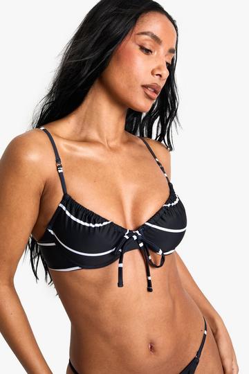 Swimwear Essentials Underwired Stripe Bikini Top black